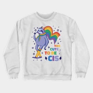 LGBTQ Pride Sloth Rainbow Flag Crewneck Sweatshirt